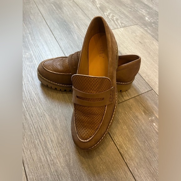 CREVO May Leather Chunky Slip-on Loafer In Taupe Size 7 - Picture 1 of 7
